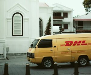 DHL cargo in the old city of Semarang